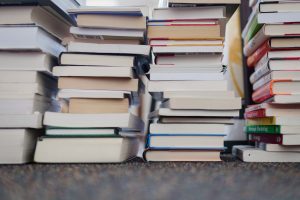 book stack (credit: Rebecca Hankins at SEBTS)